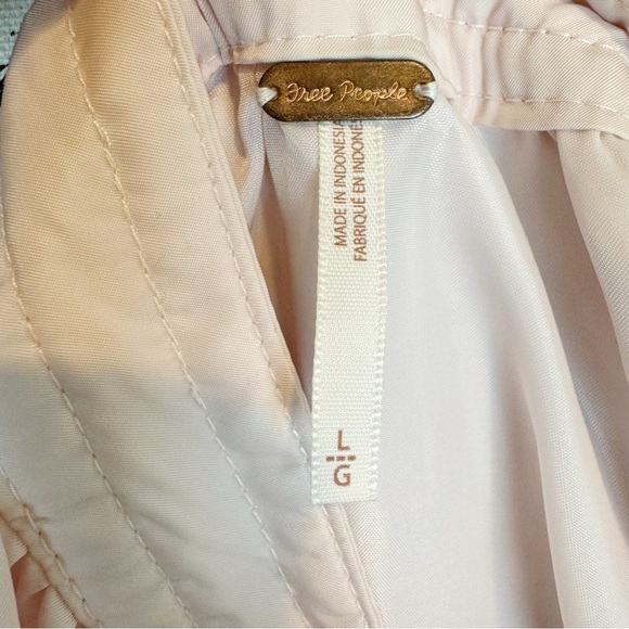 Free People Midnight Bomber Jacket Blush Pink Satin Large - Picture 7 of 7